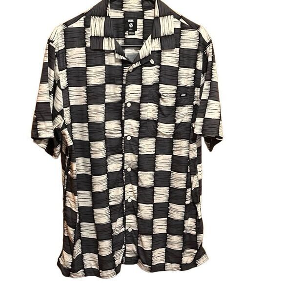 VANS MENS SHIRT‎ SIZE S MOORE WOVEN ASPHALT/ANTIQUE WHITE classic fit grunge NEW - Picture 10 of 14